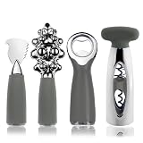 Art and Cook 4-Piece Chrome Dreams Bar Set, Charcoal