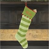 Green and Light Green Bold Stripe Stocking