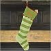 Green and Light Green Bold Stripe Stocking