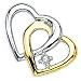 Gold Plated Sterling Silver 0.03 ct. Cubic Zirconia Heart Pendant with Chain