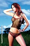 Mesh Black Cami With Mini Ruffle Lace Edges And Matching Bikini
