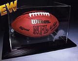 Zenith Football Display Case with Mahogany Wood Base