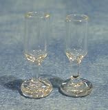 1/12TH SCALE DOLLS HOUSE ACCESSORIES 2 WINE GLASSES