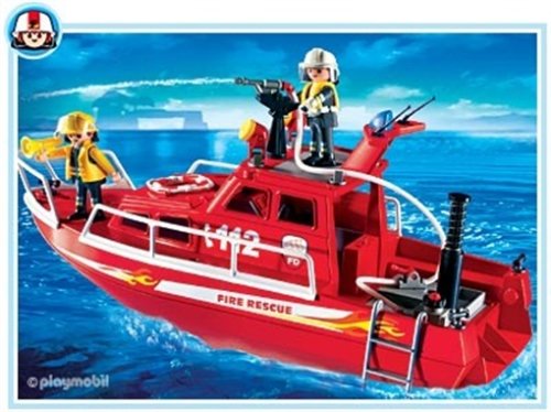 Childrens Toyshop  Toys : Playmobil - Fire Rescue Boat with Pump 3128 [Toy]