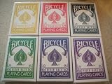 Bicycle Red, Black, Yellow, Blue, Purple Green Deck Cards 24 Gaff Magic Makers