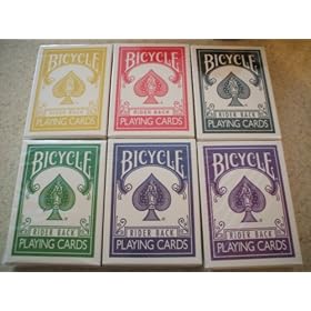 Bicycle Red, Black, Yellow, Blue, Purple Green Deck Cards 24 Gaff Magic Makers by USPC United States Playing Card Hoyle Bicycle