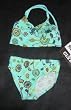 Infant/Toddler Girls 2 PC Swimsuit V-Neck Tankini Aqua Doodads