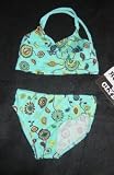 Infant/Toddler Girls 2 PC Swimsuit V-Neck Tankini Aqua Doodads