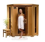 3 Person Sauna Corner Fitting Infrared FIR FAR 7 Carbon Heaters Hemlock Wood CD Player MP3 plug-in