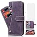 Asuwish iPhone X Xs 10 10S Case i Marble Phone Cases Wallet Leather with Tempered Glass Screen Protector Credit Card Holder Slot Stand Flip Protective Cover for Apple iPhoneX iPhoneXs 5.8 inch Purple