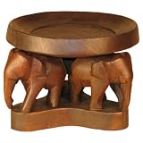 Elephant Design Wooden Dish - Walnut