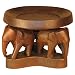 Elephant Design Wooden Dish - Walnut
