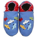 Robeez Soft Soles Busy Cars Slip On (Infant/Toddler),Ocean Blue,0-6 Months (1-2 M US Infant)