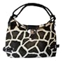 Black Trim Giraffe Ring Hobo Designer Inspired Animal Print Handbag Style 61638 Purse Bag Tote