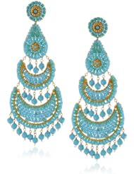 Miguel Ases Turquoise Bohemian Fan Drop Earrings
