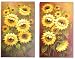 Sunflower Panels on Brown Series by Tai (18x36 each)