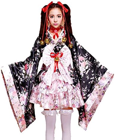 Skymould Women's Japanese Lolita Kimono Cosplay Costume Dress