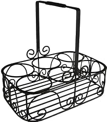 Maison de campagne 6 glass wrought iron vintage style French basket