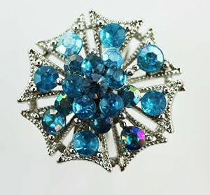 Blue Diamond Snowflake Ring - Silver Plated Blue Saphire Gem Ring [Jewelry]