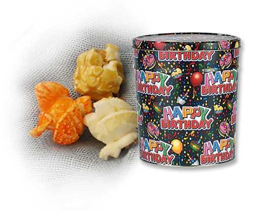 3.5 Gallon Caramel Popcorn with Spanish Peanuts Tin - Birthday Wishes by Catoctin Kettle Korn