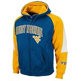 NCAA West Virginia Mountaineers Playmaker Full Zip Hoodie (Navy, Large)