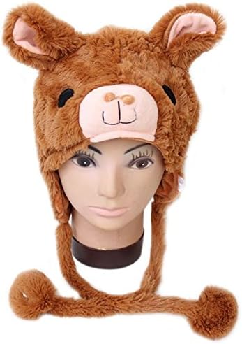 AAZZ Winter Soft With Ear Flap Novelty Cap Animal Costume Beanie (Alpaca)