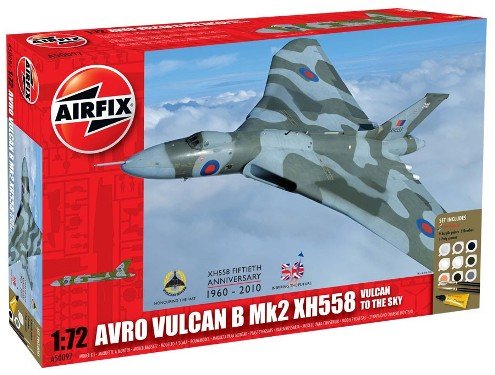 Airfix A50097 Avro Vulcan XH558 Vulcan to The Sky 1:72 Scale Military Aircraft Gift Set (Including Paint Glue And Brushes)