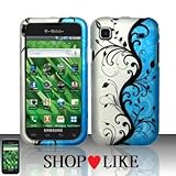 Rubberized Blue Vine Flower Snap on Design Case Hard Case Skin Cover Facepl ....