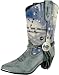 OAK TREE FARMS Luxor Womens Cowboy Western Paint Splattered Braided Harness Boots Shoes