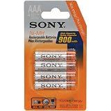 Search : Sony Rechargeable AAA 900 mAh NiMH Batteries, 4 Pack
