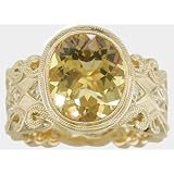 18KT Yellow Beryl & Diamond Ring