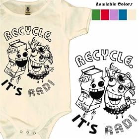 Recycle. It's Rad! organic cotton one piece. Made in USA