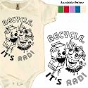 Recycle. It's Rad! organic cotton one piece. Made in USA, 6-12 month, grassy green