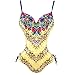 Roybens 50s Women Retro Floral One Piece Swimsuit Pin Up Monokinis Swimwear