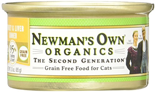 Newman's Own Organics 95% Turkey and Liver Grain-Free Food for Cats, 3-Ounce (Pack of 24)