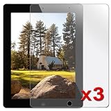 3 Pack Clear LCD Screen Protector Cover for Apple iPad 2 16GB / 32GB / 64GB