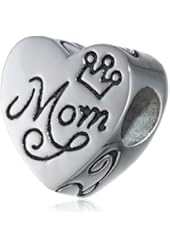 Disney Stainless Steel Mom "My Home Is My Castle" Heart Bead Charm
