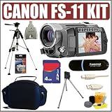 Canon FS11 Flash Memory Camcorder with 16GB Internal Flash Memory + Deluxe Accessory Kit