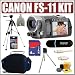 Canon FS11 Flash Memory Camcorder with 16GB Internal Flash Memory + Deluxe Accessory Kit