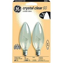 GE Candelabra Bulb, 60 Watts, 2-Bulb Pack