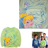 DISNEY TINKER BELL SWEATSHIRT GIRLS Green Embroidered Butterflies Glitter Accents