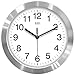 hito Modern Silent Wall Clock Non Ticking 10 inch Excellent Accurate Sweep Movement Aluminum Frame Glass Cover, Decorative for Kitchen, Living Room, Bedroom, Bathroom, Bedroom, Office (Silver)