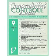 Comptabilite Controle Audit Tome 9 Volume 1 Mai 2003