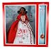 Barbie Collector Holiday Series Exclusive 12 Inch Doll Gift Set - Holiday Barbie 2010 in White Gown with Red and Gold-Studded Bodice Plus Extra Long Red Wrap, Chandelier Earrings and Magnificent Head Piece (African American Version - V8650) Plus Bonus Necklace with Red Color Pendant For You