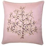 EXP Handmade Asian Cushion Cover / Pillow Sham With Embroidered Bodhi Tree Design-Light Brown