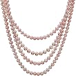HinsonGayle Glamour Collection Handpicked Ultra-Luster Naturally Pink Cultured Pearl Rope Necklace (82 Inches)