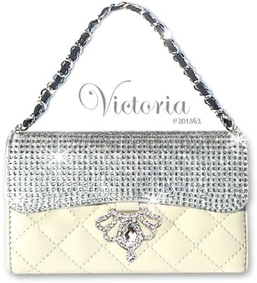 iHand Victoria [Enamel PU Leather] [Clutch] Bling Wallet Case for iPhone 5S / 5 [Retail Package] - Ivory