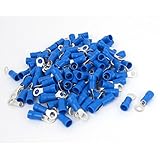 uxcell リングターミナル 電線圧着端子 圧着スタイルゲージ 車のパワー ブルー 120個 RV5.5-5 12-10 AWG