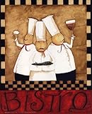IMAGE OF Three Chefs Wine Bistro II MUSEUM WRAP CANVAS Print With Added Heavy BRUSHSTROKES Dan Dipaolo 8x10