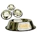 Stainless Steel Pet Bowl with Engraved Brass Plaque and Non-Skid Base, Small